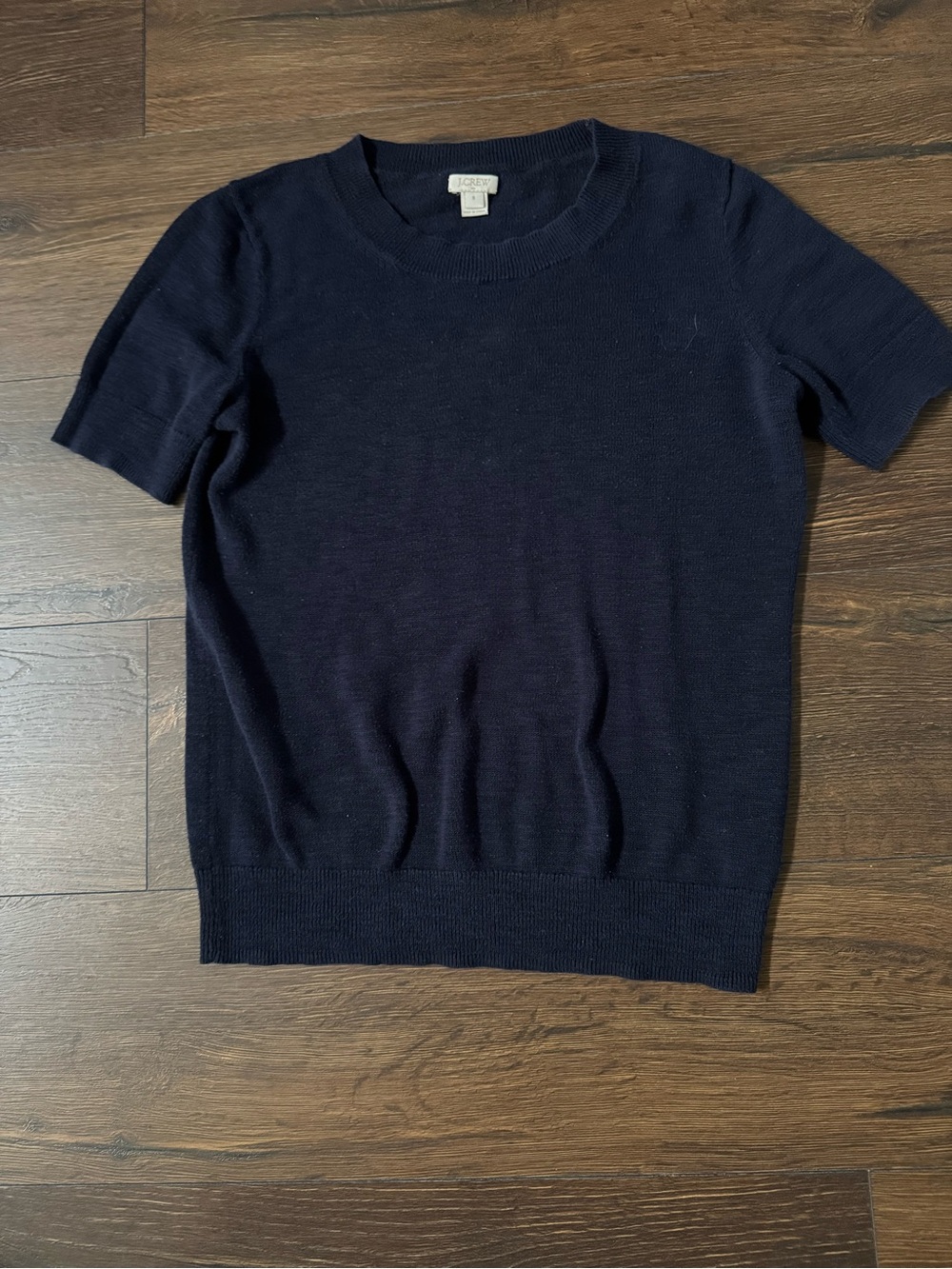 J. Crew Navy Short-Sleeve Crewneck Knit Shirt